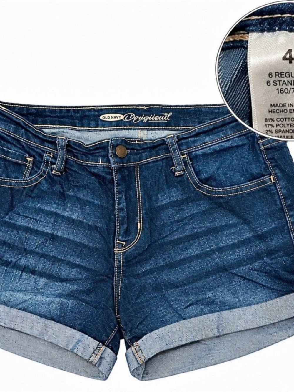 Old Navy Original Jean Shorts Cuffed Blue Girls Size 4